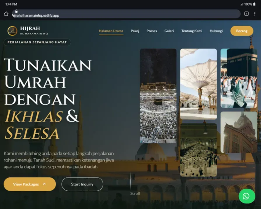 Hijrah Umrah — Cultural HQ site focusing on client trust