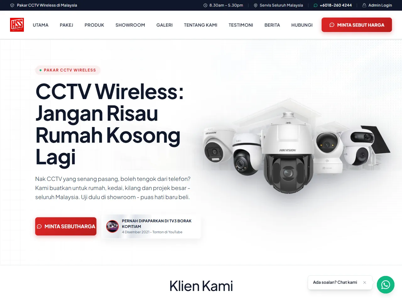 Laman web desktop HSS Wireless CCTV